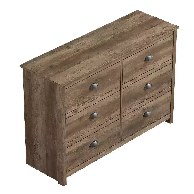 6-Drawer Dresser with Interlock System - Knotty Oak