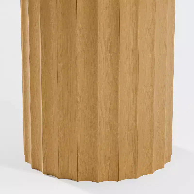52" Round Wood Dining Table with Fluted Pedestal Base, Seats 4-6