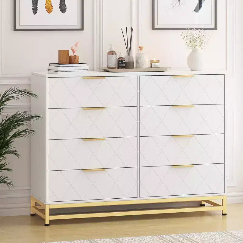 8-Drawer Dresser with Metal Handles