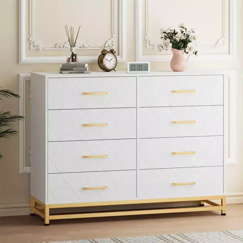 8-Drawer Dresser with Metal Handles