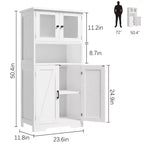 50-Inch Tall Storage Cabinet with Glass Doors and Adjustable Shelves