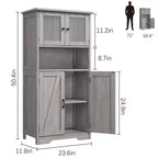 50-Inch Tall Storage Cabinet with Glass Doors and Adjustable Shelves