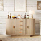 47" Modern Fluted Buffet Sideboard with 4 Drawers and 2 Arched Sliding Doors