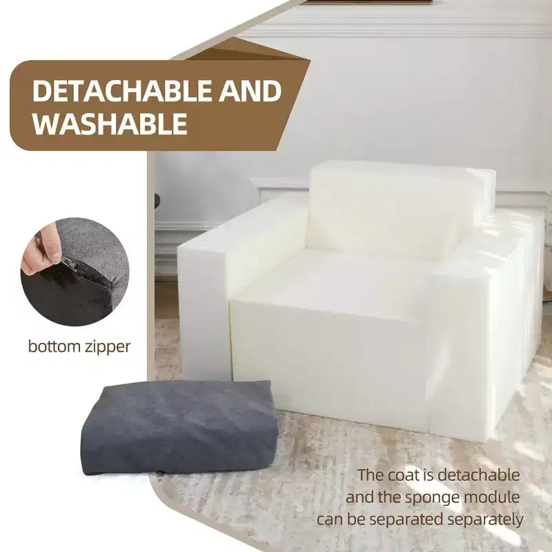 Foam Bean Bag Sofa with Pillow – For Living Room, Bedroom or Gaming Area