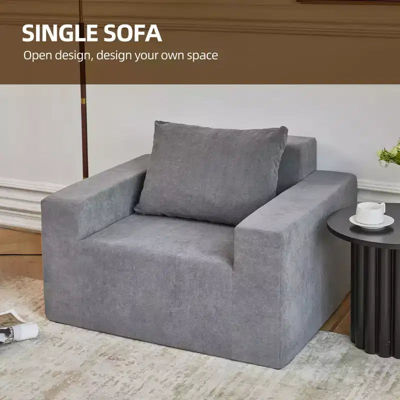 Foam Bean Bag Sofa with Pillow – For Living Room, Bedroom or Gaming Area