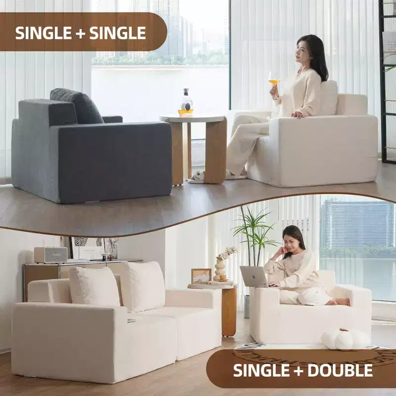 Foam Bean Bag Sofa with Pillow – For Living Room, Bedroom or Gaming Area