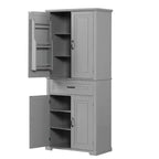 Tall Storage Cabinet with 4 Doors, 1 Drawer and Adjustable Shelves