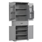 Tall Storage Cabinet with 4 Doors, 1 Drawer and Adjustable Shelves