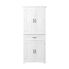 Tall Storage Cabinet with 4 Doors, 1 Drawer and Adjustable Shelves