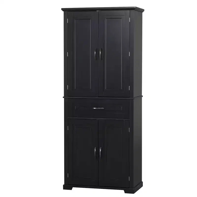Tall Storage Cabinet with 4 Doors, 1 Drawer and Adjustable Shelves