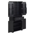 Tall Storage Cabinet with 4 Doors, 1 Drawer and Adjustable Shelves