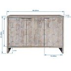 Farmhouse Accent Cabinet with Carved Door Panels – 3-Door Sideboard Storage Cabinet