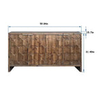 Farmhouse Accent Cabinet with Carved Door Panels – 3-Door Sideboard Storage Cabinet
