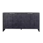 Farmhouse Accent Cabinet with Carved Door Panels – 3-Door Sideboard Storage Cabinet