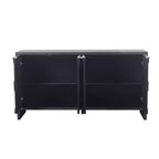 Farmhouse Accent Cabinet with Carved Door Panels – 3-Door Sideboard Storage Cabinet