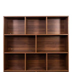Modern 70.87'' 4-Tier Bookshelf with 10 Cubes and 3 Doors
