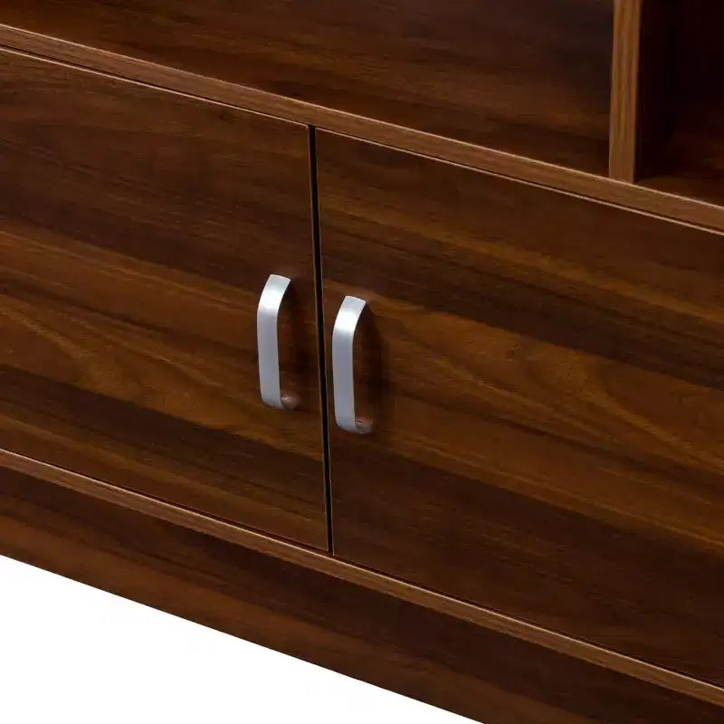 Modern 70.87'' 4-Tier Bookshelf with 10 Cubes and 3 Doors