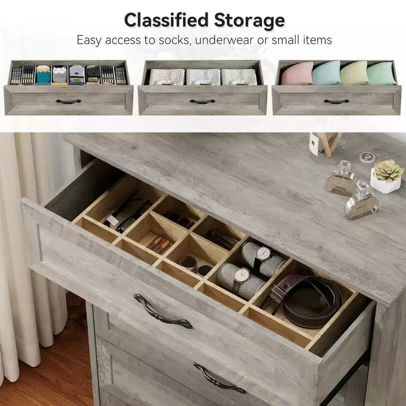 Modern 5/6-Drawer Dresser – Versatile Storage Chest for Bedroom, Closet & Living Room