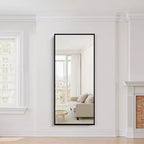 Full-Length Aluminum Alloy Floor Mirror with Stand