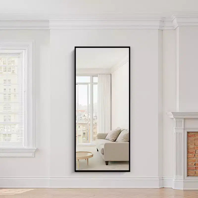 Full-Length Aluminum Alloy Floor Mirror with Stand