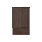 Solid Wood Frame Queen Murphy Bed with 2 Storage Drawers