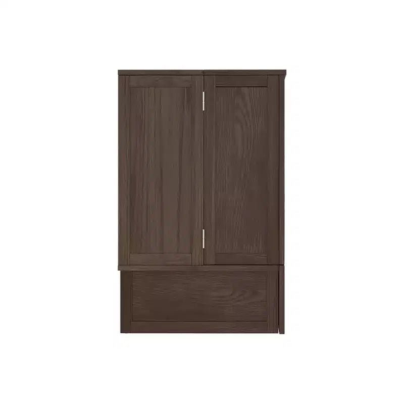 Solid Wood Frame Queen Murphy Bed with 2 Storage Drawers