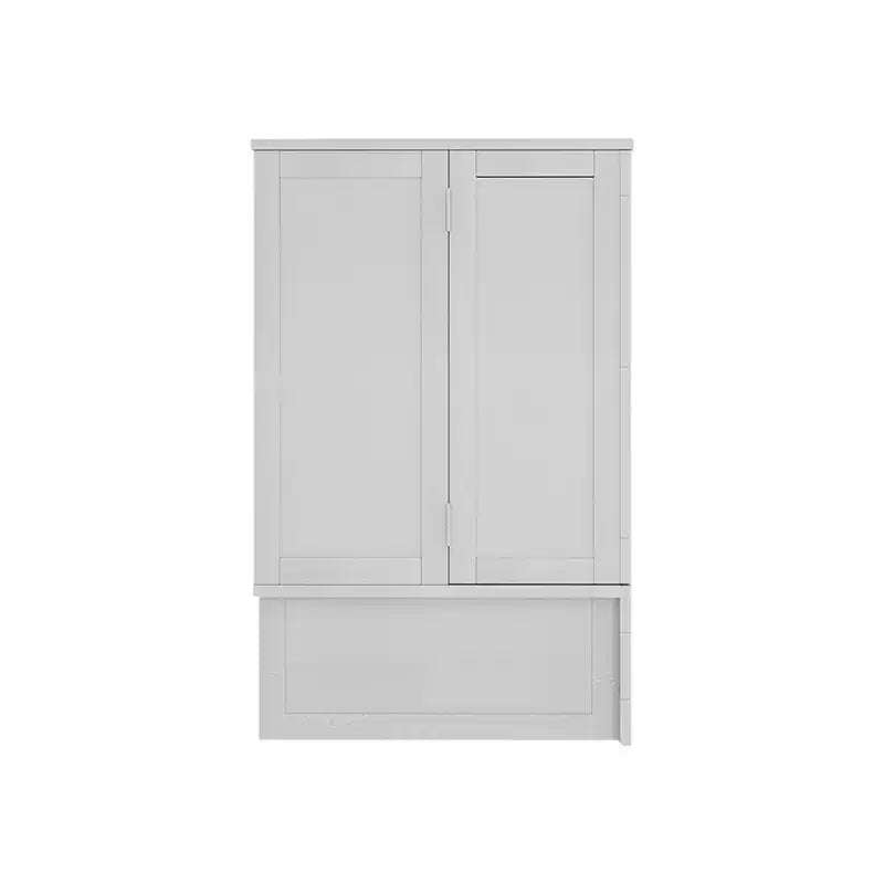 Solid Wood Frame Queen Murphy Bed with 2 Storage Drawers