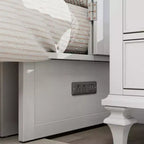 Solid Wood Frame Queen Murphy Bed with 2 Storage Drawers