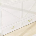 Solid Wood Frame Queen Murphy Bed with 2 Storage Drawers
