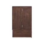 Solid Wood Frame Queen Murphy Bed with 2 Storage Drawers