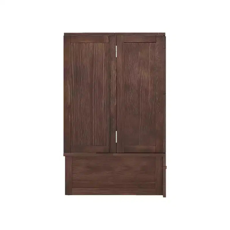 Solid Wood Frame Queen Murphy Bed with 2 Storage Drawers