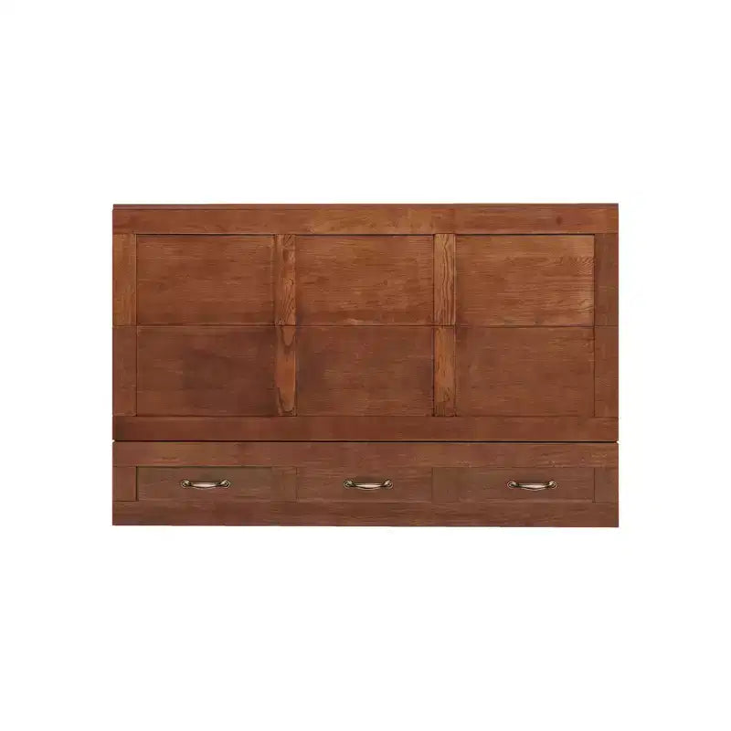 Solid Wood Frame Queen Murphy Bed with 2 Storage Drawers