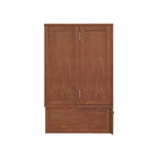 Solid Wood Frame Queen Murphy Bed with 2 Storage Drawers
