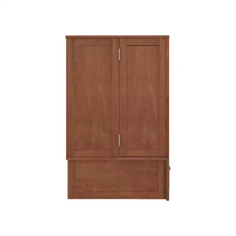 Solid Wood Frame Queen Murphy Bed with 2 Storage Drawers