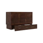 Solid Wood Frame Queen Murphy Bed with 2 Storage Drawers
