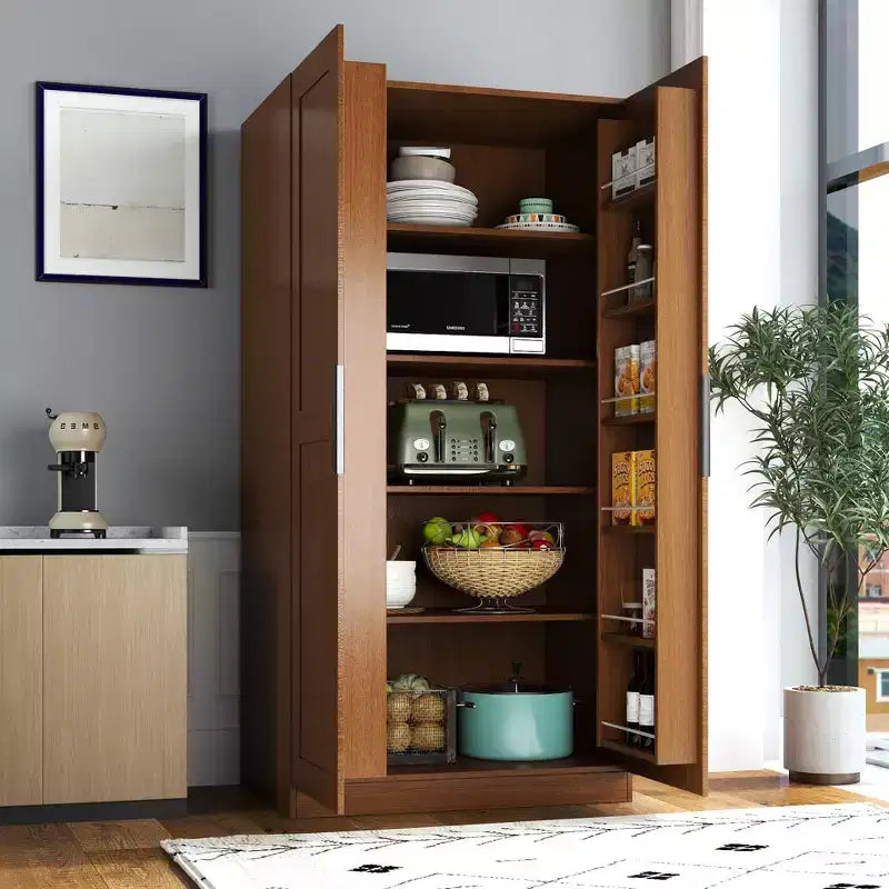 62.99'' Tall Kitchen Pantry Cabinet with 2 Doors and Shelves