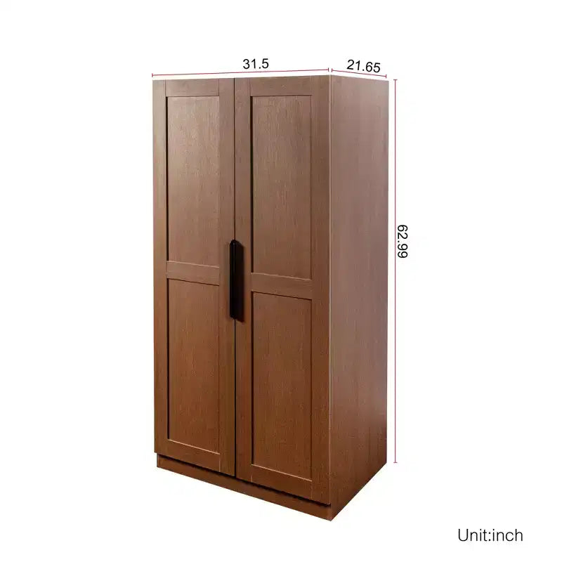 62.99'' Tall Kitchen Pantry Cabinet with 2 Doors and Shelves