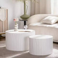 GDFStudio Colbourne 2 Piece Modern Round Wood Coffee Table Set