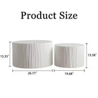 2-Piece Round Wood Coffee Table Set