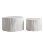 2-Piece Round Wood Coffee Table Set