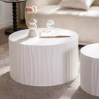 2-Piece Round Wood Coffee Table Set