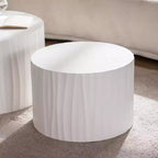 2-Piece Round Wood Coffee Table Set