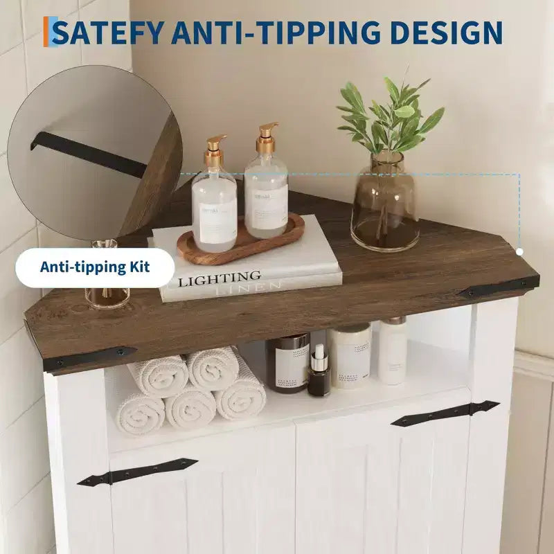 22-Inch Triangle Corner Cabinet for Bathroom, Kitchen, and Living Room