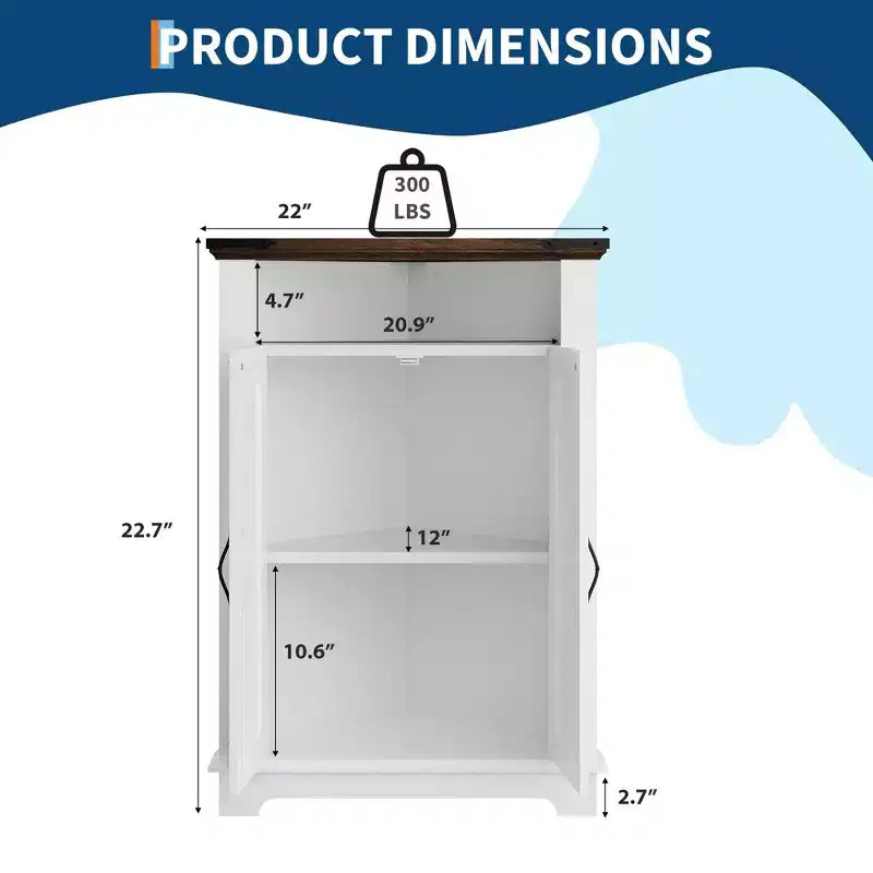 22-Inch Triangle Corner Cabinet for Bathroom, Kitchen, and Living Room