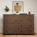 6-Drawer Dresser & TV Stand with Fluted Detailing, Wooden Storage Organizer for Bedroom, Living Room, or Hallway