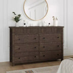 6-Drawer Dresser with Fluted Panel and Oak Finish