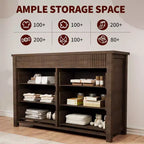 6-Drawer Dresser with Fluted Panel and Oak Finish