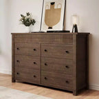 6-Drawer Dresser with Fluted Panel and Oak Finish