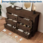 6-Drawer Dresser with Fluted Panel and Oak Finish