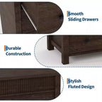 6-Drawer Dresser with Fluted Panel and Oak Finish